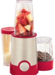 BELLA 13615 12 Piece Blender, Stainless Steel and Red