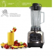 Dr Tech 3HP High-Performance Commercial Electronic Blender Personal Multi-Function Mixer , Black and Silver, Power Elite, with stainless steel blade (silver)