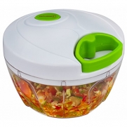 Brieftons Manual Food Chopper: Compact & Powerful Hand Held Vegetable Chopper / Mincer / Blender to Chop Fruits, Vegetables, Nuts, Herbs, Onions, Garlics for Salsa, Salad, Pesto, Coleslaw, Puree